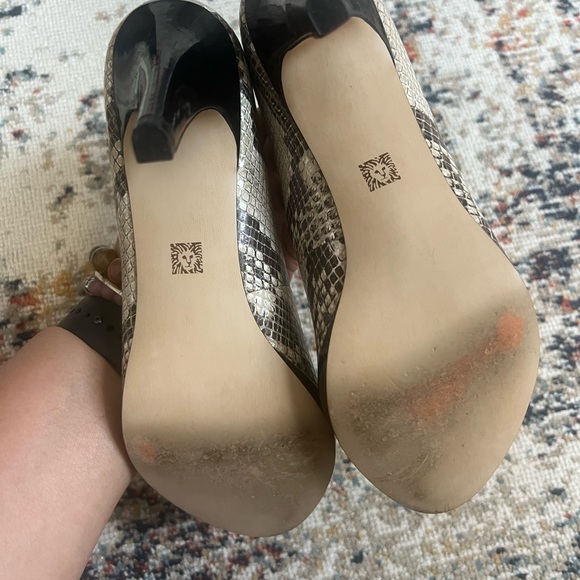 Anne Klein Women's Snakeskin Peep Toe Heels - Picture 4 of 11